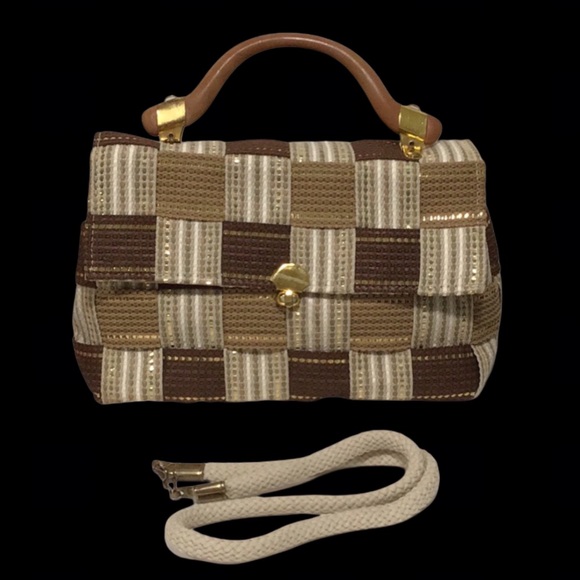 Vintage MODA AVANTI Natural Fiber Handbag Shoulder Bag Handmade in Italy - Picture 2 of 14